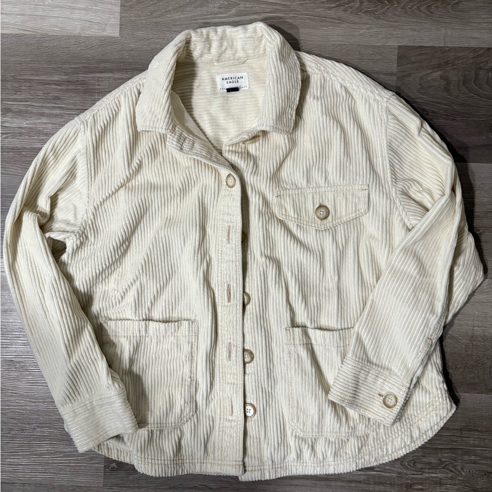 American Eagle Outfitters Cream Utility Jacket